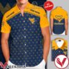 Personalized West Virginia Mountaineers Logo Navy Yellow Hawaiian Shirt And Short, Unique Gifts For Friends - Vesles2014S 1