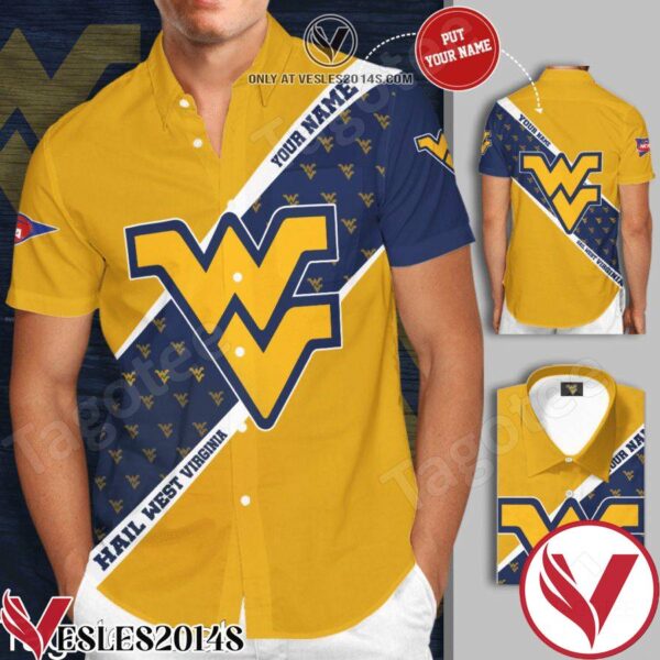 Personalized West Virginia Mountaineers Men’S Basketball Team Yellow Hawaiian Shirt And Short, Unique Gifts For Friends - Vesles2014S 1
