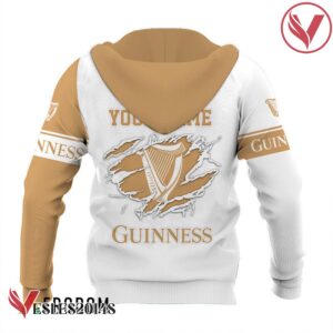 Personalized White and Beige Guinness Beer Claw Hoodie & Zip Hoodie - Vesles2014S 3