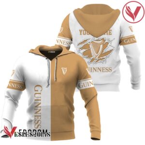 Personalized White and Beige Guinness Beer Claw Hoodie & Zip Hoodie - Vesles2014S