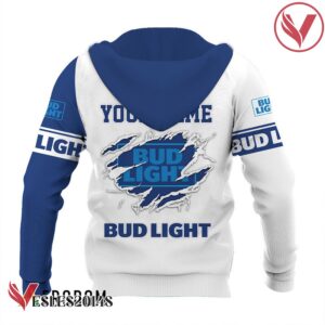 Personalized White and Blue Bud Light Claw Hoodie & Zip Hoodie - Vesles2014S 3