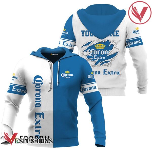 Personalized White and Blue Corona Extra Claw Hoodie & Zip Hoodie - Vesles2014S