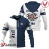 Personalized White and Blue Miller Lite Claw Hoodie & Zip Hoodie - Vesles2014S