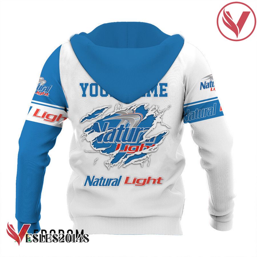 Personalized White and Blue Natural Light Claw Hoodie & Zip Hoodie - Vesles2014S 3