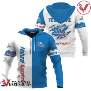 Personalized White and Blue Natural Light Claw Hoodie & Zip Hoodie - Vesles2014S