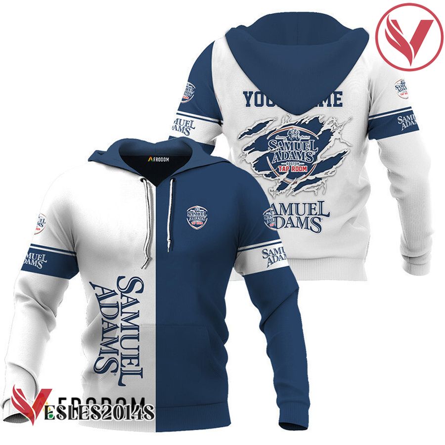 Personalized White and Blue Samuel Adams Claw Hoodie & Zip Hoodie - Vesles2014S