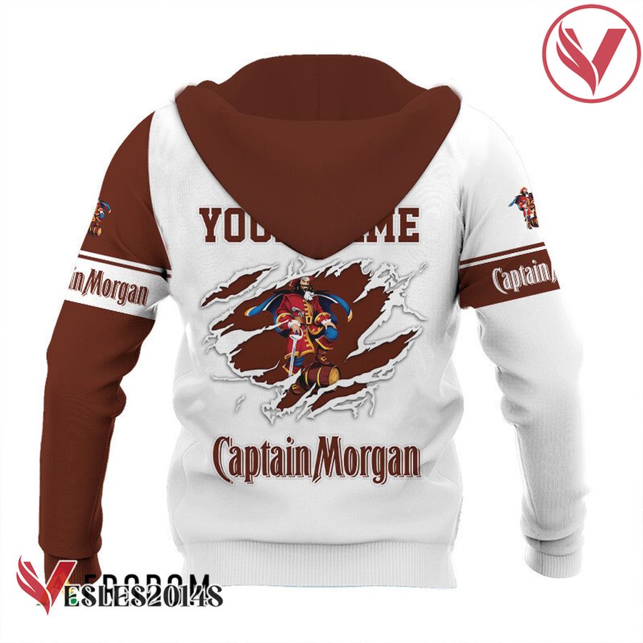 Personalized White and Brown Captain Morgan Claw Hoodie & Zip Hoodie - Vesles2014S 3