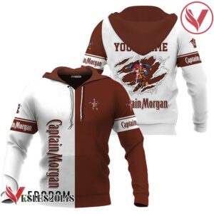 Personalized White and Brown Captain Morgan Claw Hoodie & Zip Hoodie - Vesles2014S