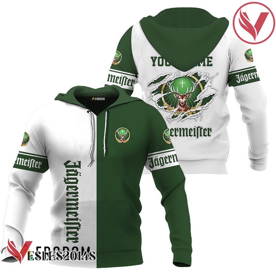 Personalized White and Green Jagermeister Claw Hoodie & Zip Hoodie - Vesles2014S