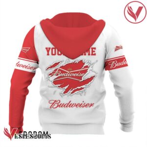 Personalized White and Red Budweiser Claw Hoodie & Zip Hoodie - Vesles2014S 3