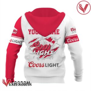Personalized White and Red Coors Light Claw Hoodie & Zip Hoodie - Vesles2014S 3