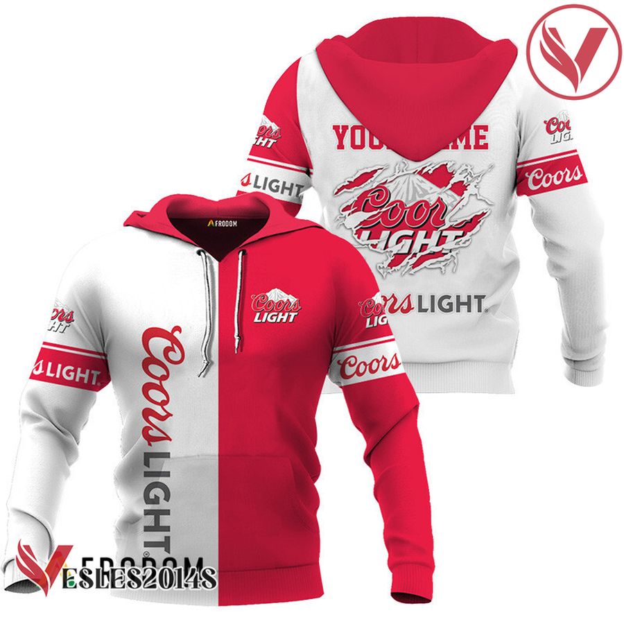 Personalized White and Red Coors Light Claw Hoodie & Zip Hoodie - Vesles2014S