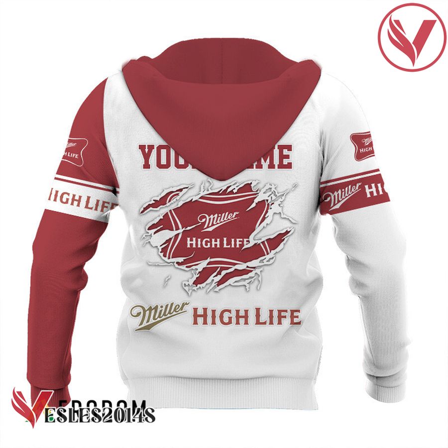 Personalized White and Red Miller High Life Claw Hoodie & Zip Hoodie - Vesles2014S 3