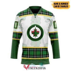 Personalized Winnipeg Jets St Patrick Day Hockey Jersey, Trending Gifts For Fans - Vesles2014s