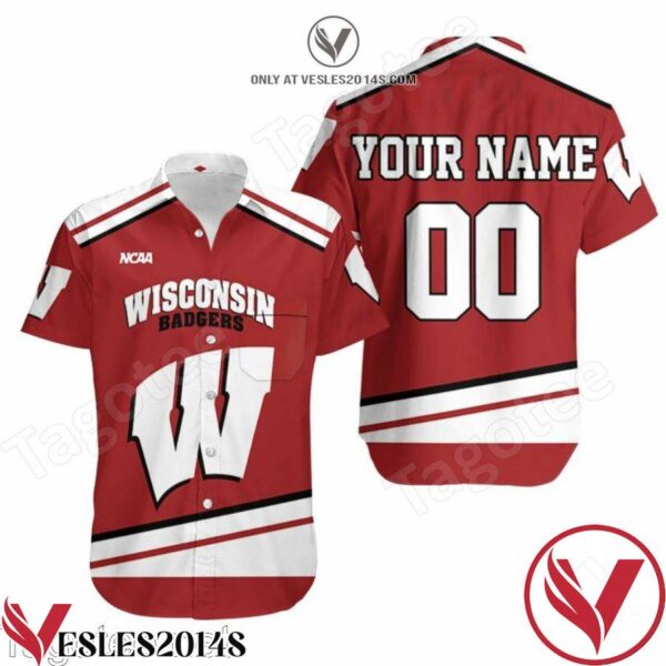 Personalized Wisconsin Badgers Ncaa Red Hawaiian Shirt, Unique Gifts For Friends - Vesles2014S 1