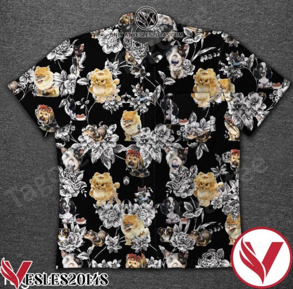 Pet Dog Flower Black Hawaiian Shirt, Unique Gifts For Friends - Vesles2014S 1