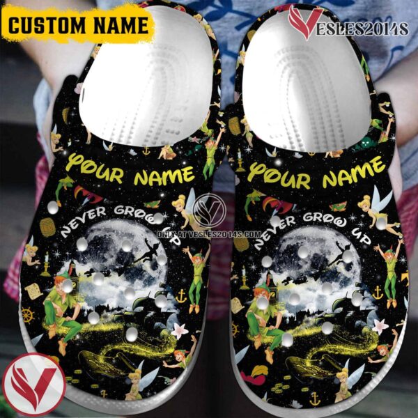 Peter Pan And Tinker Bell Cartoon Crocs Crocband Clogs Shoes Comfortable For Men Women and Kids, Unique Gift From  Vesles2014S