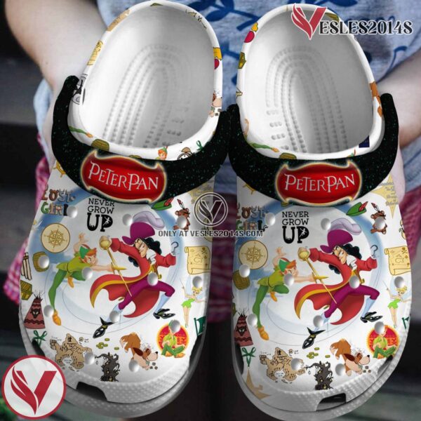 Peter Pan Cartoon Crocs Crocband Clogs Shoes Comfortable For Men Women and Kids, Unique Gift From  Vesles2014S