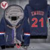 Philadelphia 76ers Joel Embiid 21 Navy fleece hoodie, Best Outfit For Fans Sport - Vesles2014S 1