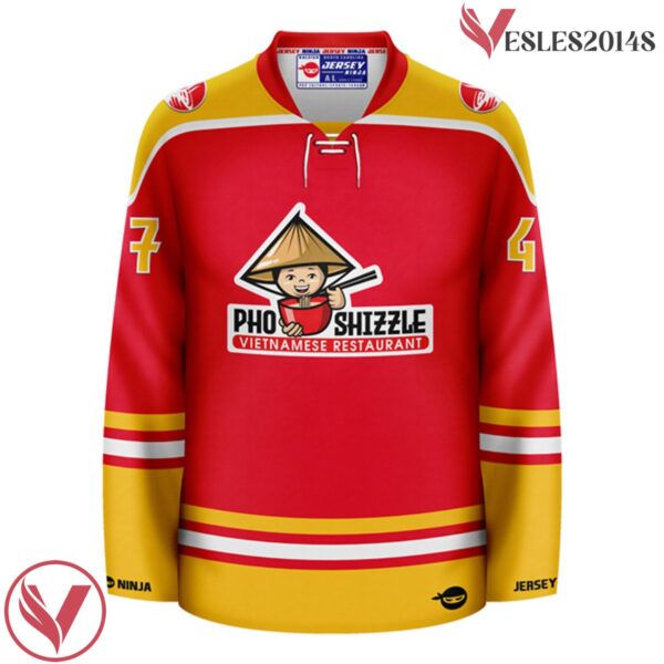 Pho Shizzle Vietnamese Restaurant Funny Hockey Jersey - Vesles2014S 2