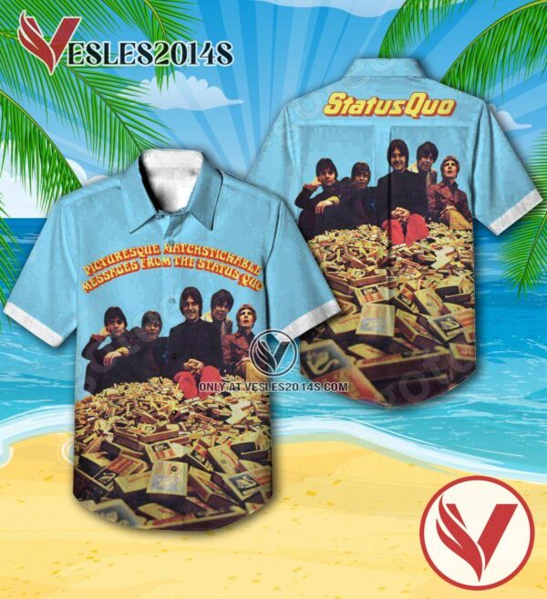 Picturesque Matchstickable Messages From The Status Quo Album Cover Hawaiian Shirt, Unique Gifts For Music Lovers - Vesles2014S