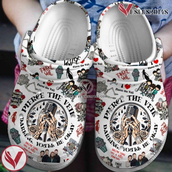 Pierce The Veil Music Crocs Crocband Clogs Shoes, Unique Gifts For Fans Style 5 - Vesles2014S