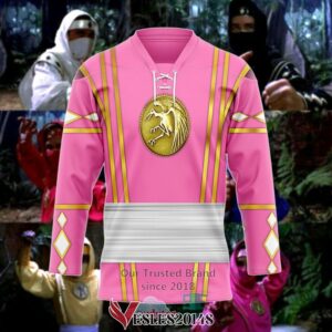 Pink Crane Ninja Mighty Morphin Power Rangers Ninjetti Hockey Jersey, Trending Gifts For Fans - Vesles2014s 2