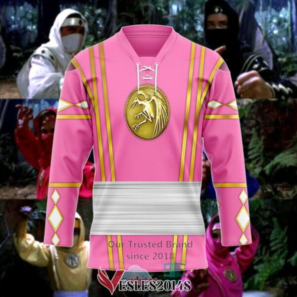 Pink Crane Ninja Mighty Morphin Power Rangers Ninjetti Hockey Jersey, Trending Gifts For Fans - Vesles2014s 2