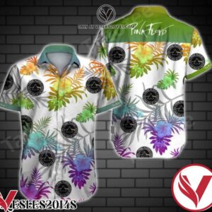 Pink Floyd Gradient Tropical Floral White Hawaiian Shirt, Unique Gifts For Friends - Vesles2014S 1