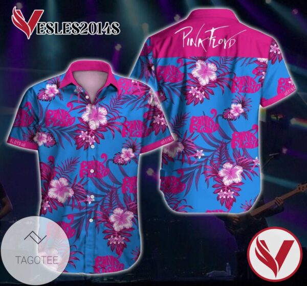 Pink Floyd Hawaiian Graphic Print Short Sleeve Hawaiian Casual Shirt Vesles2014S