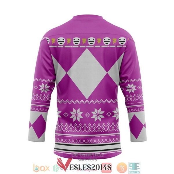 Pink Mighty Morphin Power Ranger Ugly Hockey Jersey Shirt, Trending Gifts For Fans - Vesles2014s 1