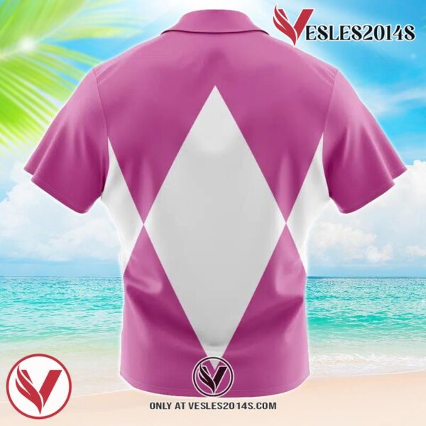 Pink Ranger Mighty Morphin Power Rangers Hawaiian Button Up Shirt, Perfect Gifts For Anime Lovers - Vesles2014S 1