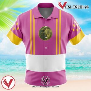 Pink Ranger Ninjetti Mighty Morphin Power Rangers Hawaiian Button Up Shirt, Perfect Gifts For Anime Lovers - Vesles2014S