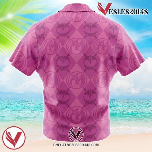 Pink Ranger Pattern Power Rangers Hawaiian Button Up Shirt, Perfect Gifts For Anime Lovers - Vesles2014S 1