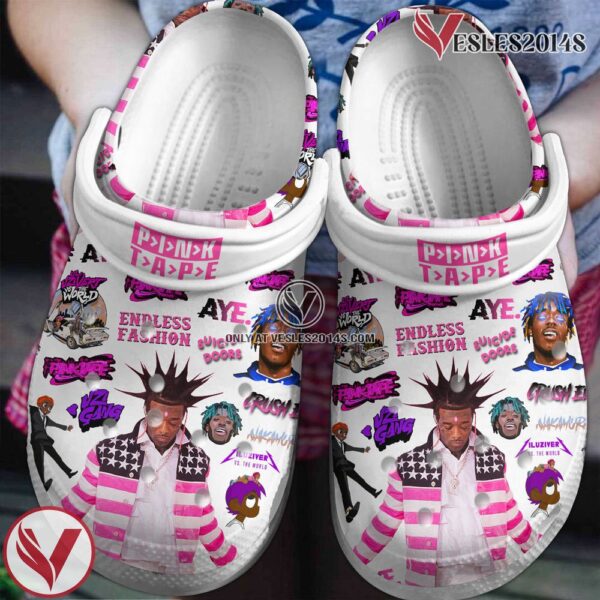 Pink Tape Lil Uzi Vert Music Crocs Crocband Clogs Shoes, Unique Gifts For Fans - Vesles2014S