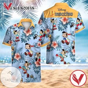Pinocchio Hawaiian Graphic Print Short Sleeve Hawaiian Casual Shirt Vesles2014S 1