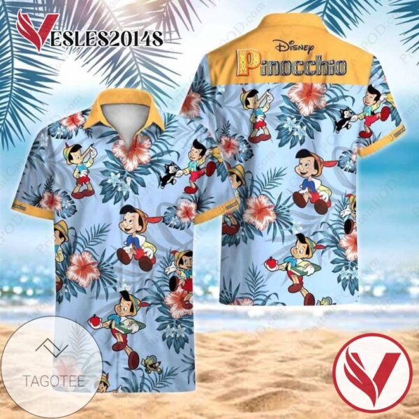 Pinocchio Hawaiian Graphic Print Short Sleeve Hawaiian Casual Shirt Vesles2014S 1