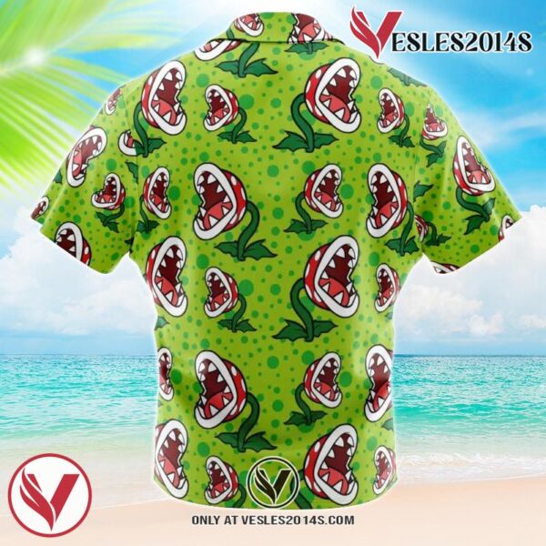 Piranha Plant Mario Bros Hawaiian Button Up Shirt, Perfect Gifts For Anime Lovers - Vesles2014S 1