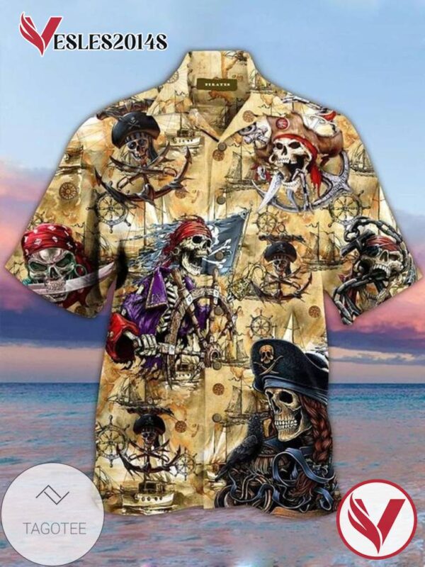 Pirates Hawaiian Graphic Print Short Sleeve Hawaiian Casual Shirt Vesles2014S 1