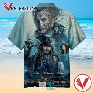 Pirates of the Caribbean Dead Men Tell No Tales Casual Hawaiian Shirt, Best Gifts For Summer Vesles2014S 2