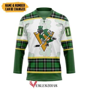Pittsburgh Penguins St Patrick Day Personalized Custom Hockey Jersey, Trending Gifts For Fans - Vesles2014s