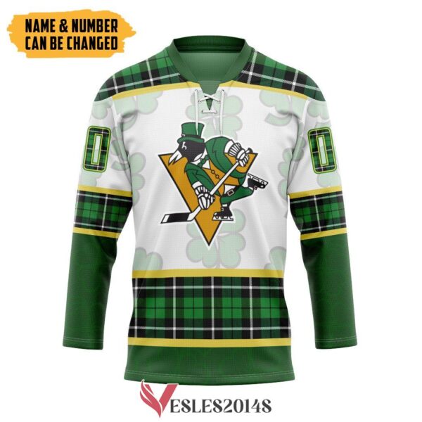 Pittsburgh Penguins St Patrick Day Personalized Custom Hockey Jersey, Trending Gifts For Fans - Vesles2014s