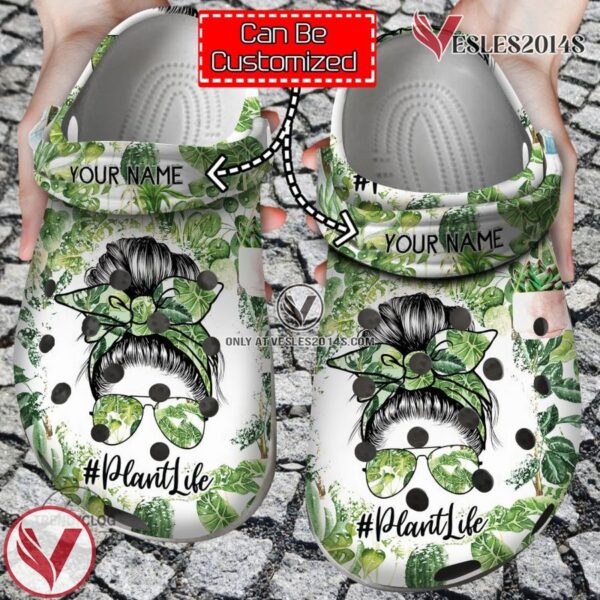 Plant Personalized Plant Mom Messy Bun Crazy Plant Lady Clog Shoes, Unique Gift From  Vesles2014S
