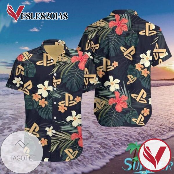 Play Station Aloha Hawaiian Graphic Print Short Sleeve Hawaiian Casual Shirt Vesles2014S 1