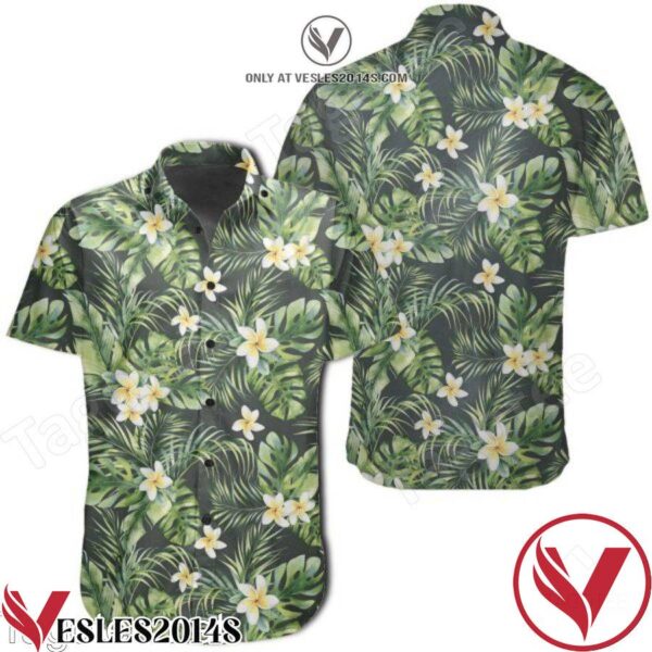 Plumeria Palm Monstera Leaves Hawaiian Shirt, Unique Gifts For Friends - Vesles2014S 1