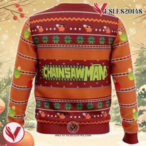 Pochita Chainsaw Man Ugly Christmas Sweater, Unique Christmas Gift For Fans - Vesles2014S 1