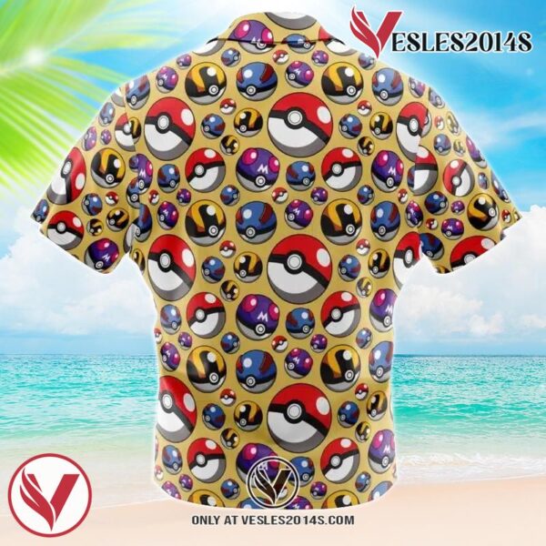 Poke Balls Pokemon Hawaiian Button Up Shirt, Perfect Gifts For Anime Lovers - Vesles2014S 1