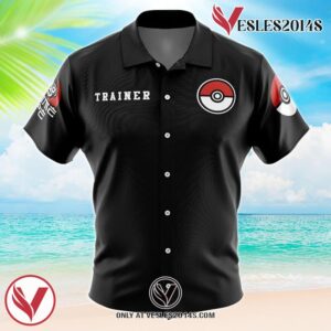 Poke League Pokemon Button Up  Hawaiian Shirt