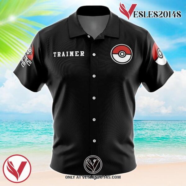 Poke League Pokemon Button Up  Hawaiian Shirt