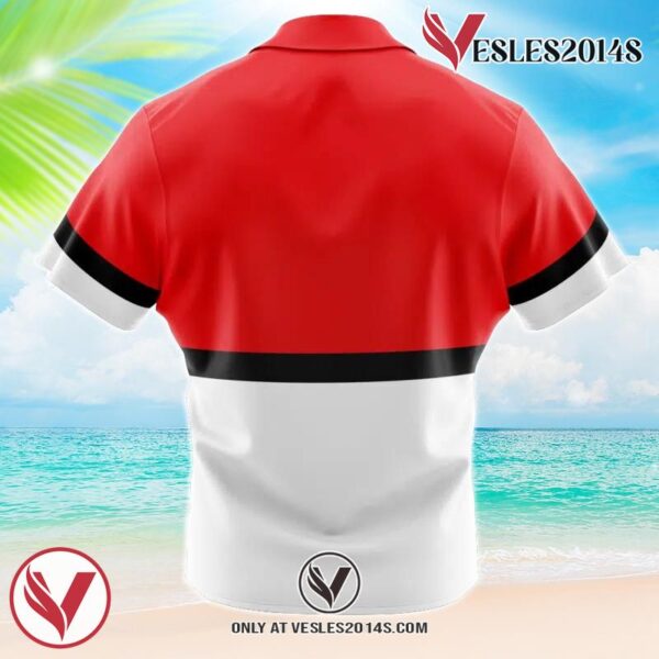 Pokeball Pokemon Hawaiian Button Up Shirt, Perfect Gifts For Anime Lovers - Vesles2014S 1